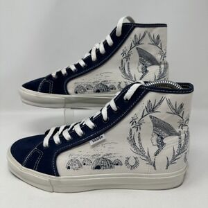 Vans Shoes Mens Size 6 Womens 7.5‎ Blue White Sandiso Khumalo High Top Skate Art